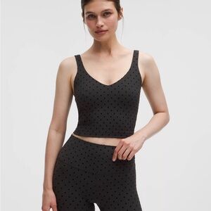 LULULEMON ALIGN TANK TOP~POLKA DOT FLOCKED BLACK~ size 0